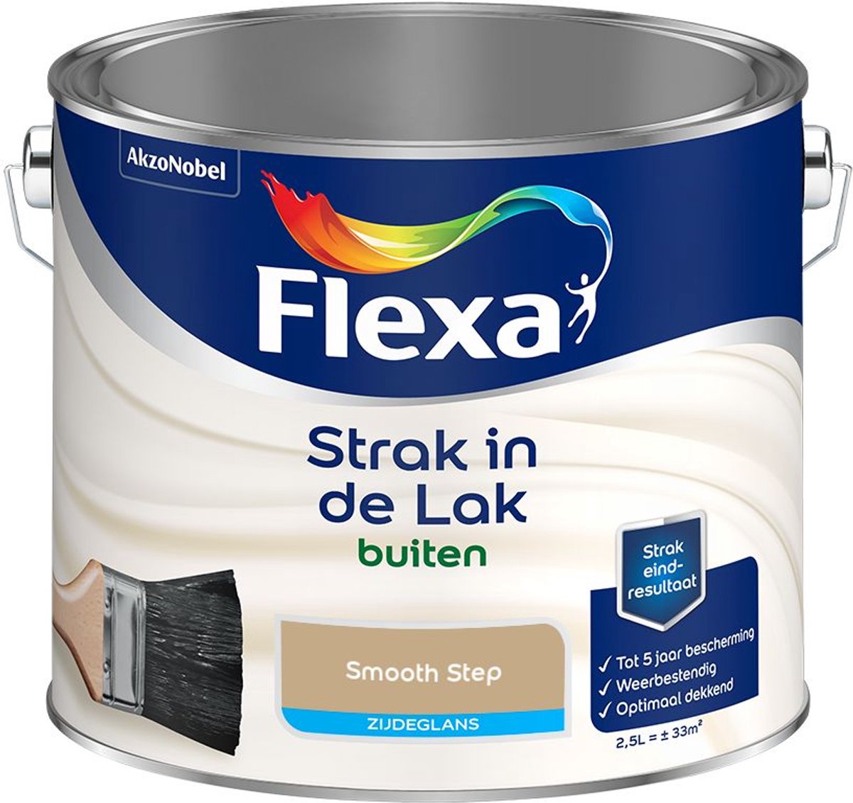 Flexa - Strak in de Lak Buitenlak Zijdeglans - Smooth Step - Kleur van het jaar 2026 - Mengverf - 2.5 L