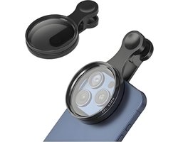 52mm Clip-on Smartphone Camera Lens Set: CPL-filter (Verhoogt Kleurverzadiging) + Macrolens + Fisheye-lens – Geschikt voor iPhone, Samsung & Alle Android-smartphones | Professioneel Accessoire voor Mobiele Fotografie