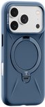 Donkerblauw iPhone hoesje met camera-uitsparing, magnetische ringstandaard en TORRAS logo.