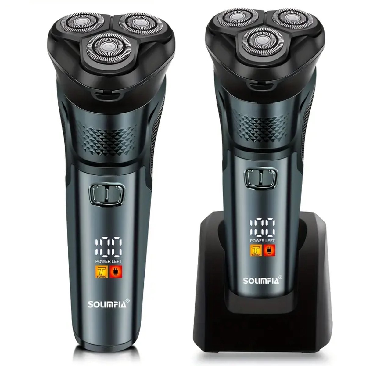 2in1 Solimpia Scheerapparaat - Digitale 3koppen Body Shaver + Precisie/Baardtrimmer - Usb-Oplaadbare 2in1 Shaver met Turbostand - Perfecte Reiseditie - Ultieme Lichaamshaar Verzorging - Groen