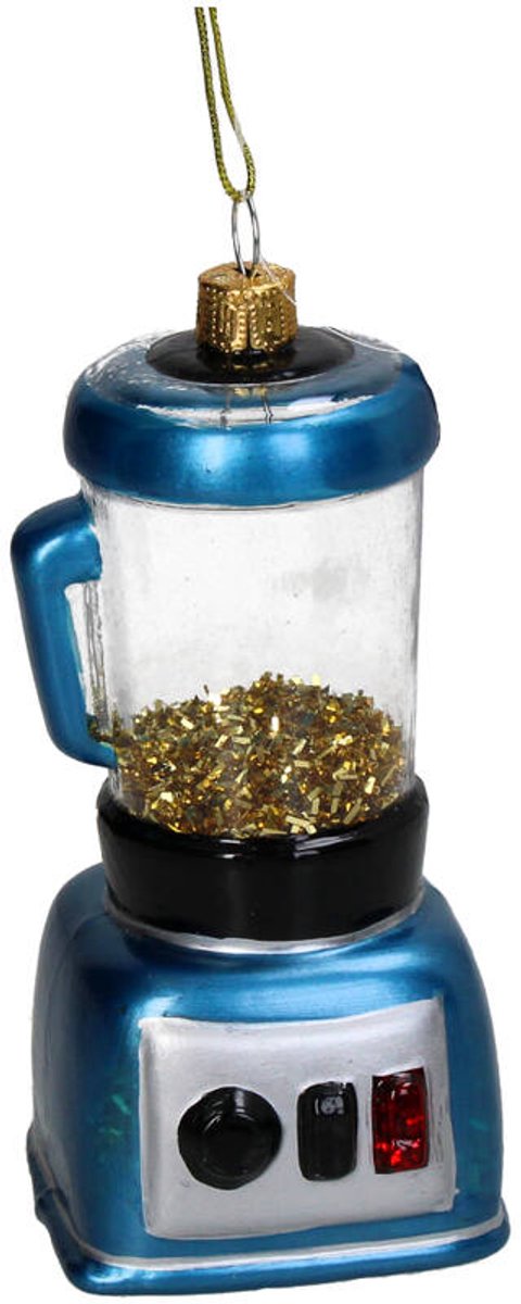 HD Collection Glazen kerstornament kerst hanger blender 12 cm blauw