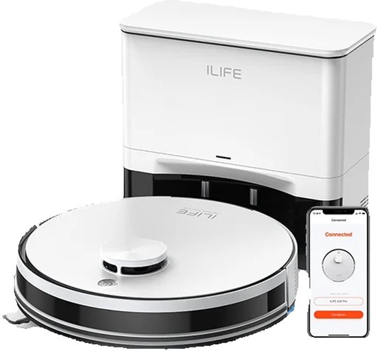 ILIFE A30 Pro Robotstofzuiger & Dweil – 5000Pa – Zelflegende Station (60 dagen) – Laser Navigatie – Multi-Floor Mapping – App & Spraakbediening – 180 min werktijd