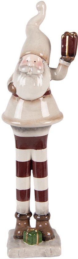 Clayre & Eef Décoration de Noël Image Père Noël 9x8x30 cm Beige Céramique