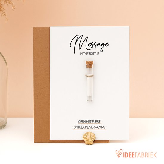 Ideefabriek - Message in the Bottle - Zwangerschap Aankondiging - Getuigen vragen huwelijk - Ceremoniemeester vragen - Tegoedbon - Peter vragen - Meter vragen - A5 - 1 stuk met envelop