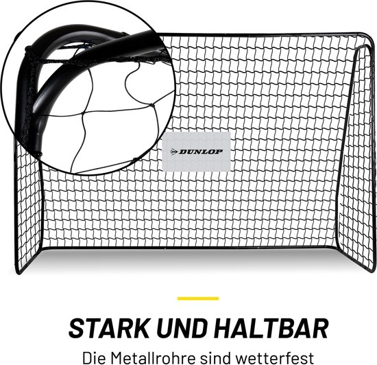 Dunlop Voetbalgoal Groot - 300x205x120 cm - Metaal - Snelle montage | bol