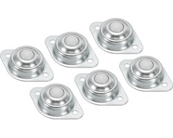 Meubelwielen 6 stuks - Zwenkwielen - Verschuiven van meubels - Universele Nylon Kogeloverdracht Lagers - 360 ° Rotatie - Wielen Roller Ball Wiel - Transmissie Meubels Rolstoel - Voorwerpen Verplaatsen - Meubelonderzetter - Wit