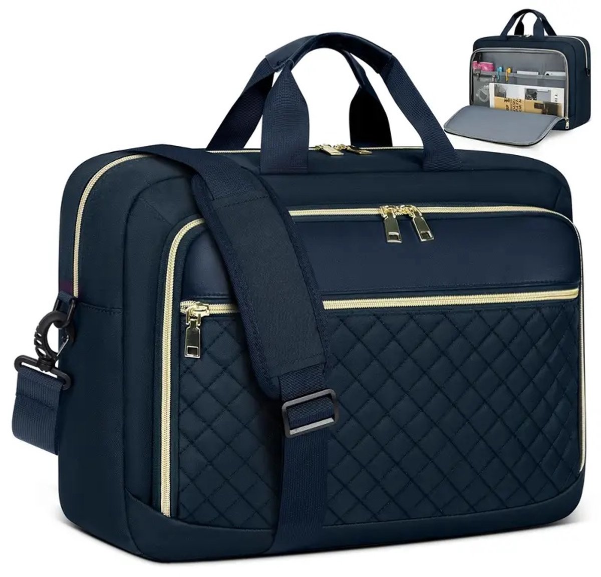Blauwe Laptoptas - Dames - 17,3 inch Laptoptas - Feestdagen - Cadeau - Sinterklaas - Kerstmis - Ultralicht Schoudertas - Computertas met RFID vakken - Zakenreis - School - Blauw - Sjtoer