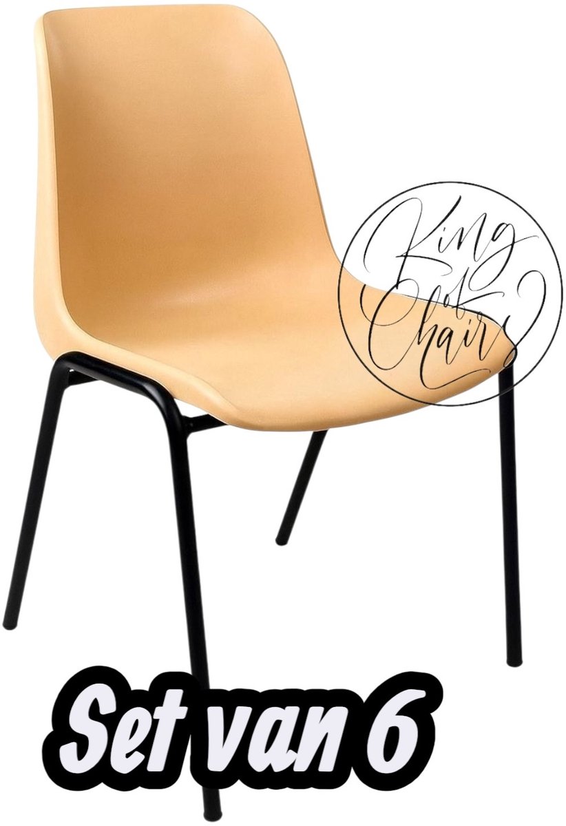Kantinestoel Helene Beige -set van 6- zwart onderstel kantinestoel stapelstoel kuipstoel vergaderstoel tuinstoel kantine stoel stapel stoel tuin stoel kantinestoelen stapelstoelen kuipstoelen arenastoel schoolstoel bezoekersstoel Everardo