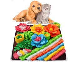 Snuffelmat voor honden - Voedingsmat voor huisdieren voor stressvermindering en training - Intelligente snuffelspel voor puppy's stimuleert langzaam eten (bruin, één maat)