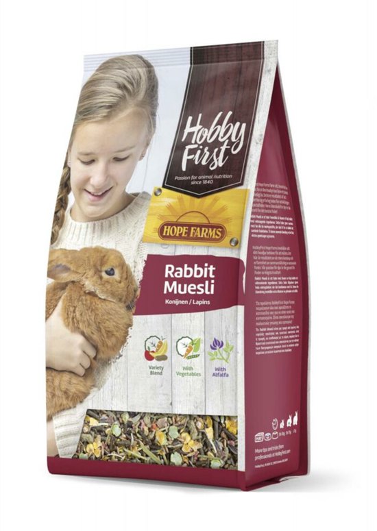 HobbyFirst Hope Farms Konijn Muesli - 3 x 2,5 kg - Voordeelverpakking
