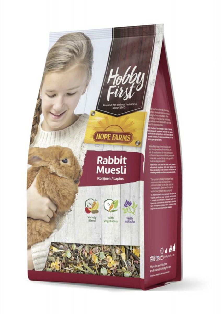 HobbyFirst Hope Farms Konijn Muesli - 3 x 2,5 kg - Voordeelverpakking