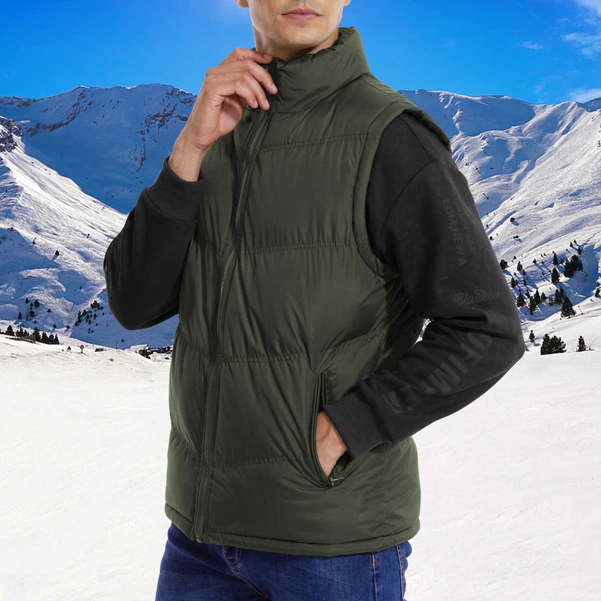 VIMOSE Bodywarmer Heren Mouwloos vest- -2XL Legergroen