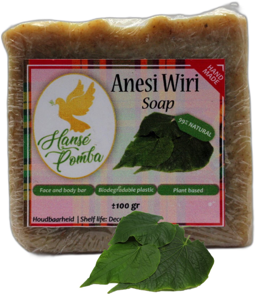 Hansé Pomba - Anesi Wiri Soap - Zeep - 99% natuurlijk - Malimbe limbe - Suriname