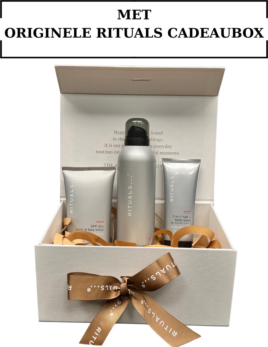 Rituals of Sport - Geschenkset - Shower Gel 200 ml - BodyFace Lotion 50SPF 100 ml - 2in1 HairBody Wash 70ml - Originele RITUALS Cadeaubox
