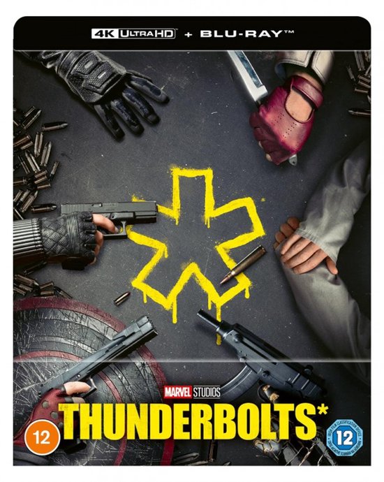 4K Ultra HD en Blu-ray Steelbook met gele ster en wapens. "Thunderbolts*"