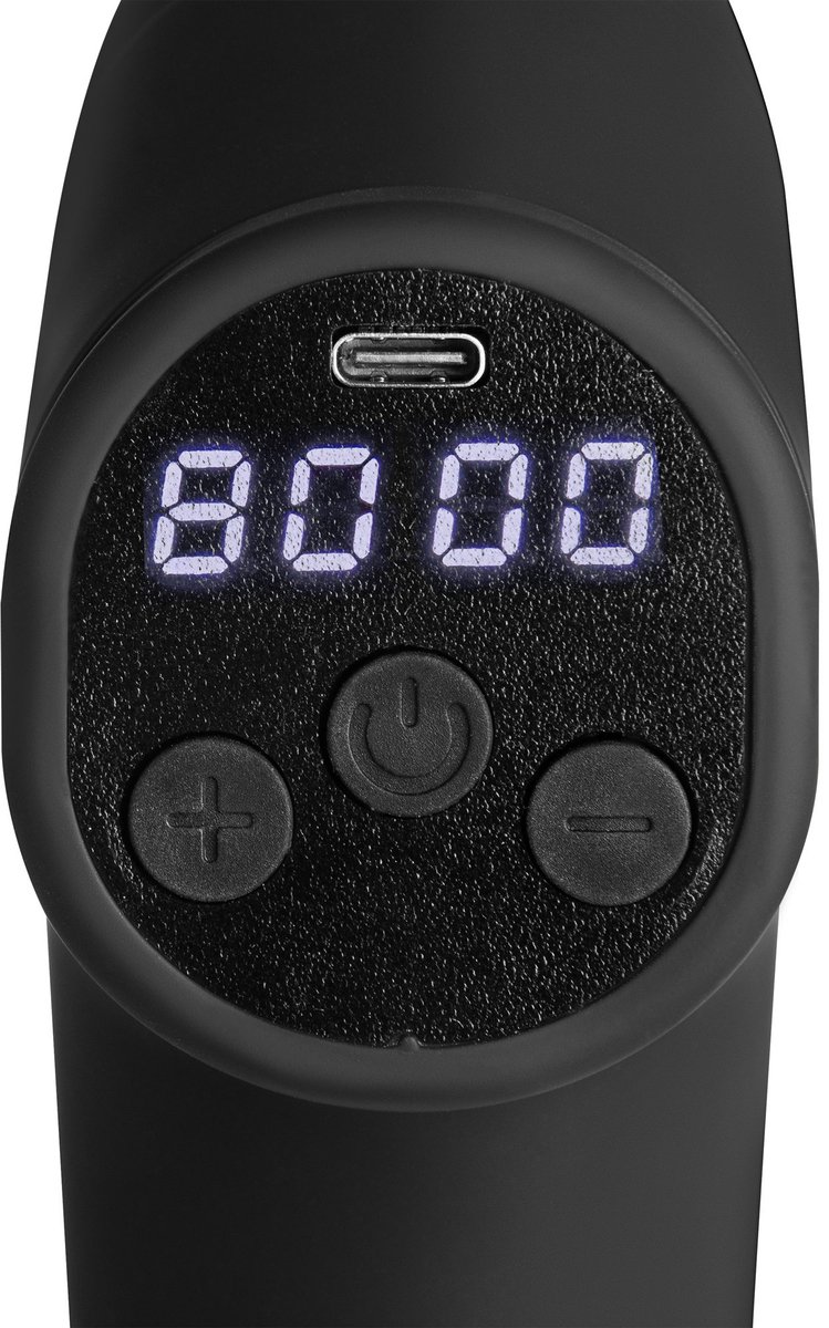 Afbeelding 3 van Spokey STILO Massage gun - Zwart - 24W motor - 20 intensiteitsniveaus - 4 massagekoppen - 2000 mAh batterij - 14,8 x 10,7 x 6 cm - 375 gram