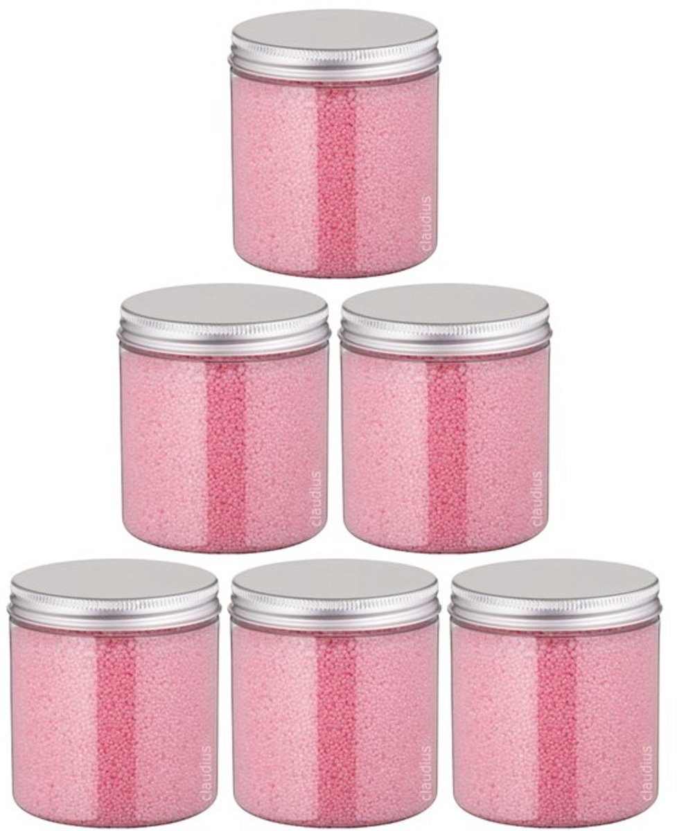 Badkaviaar Rozen - 200 gram - Pot met aluminium deksel - set van 6 stuks - bad parels voor in bad