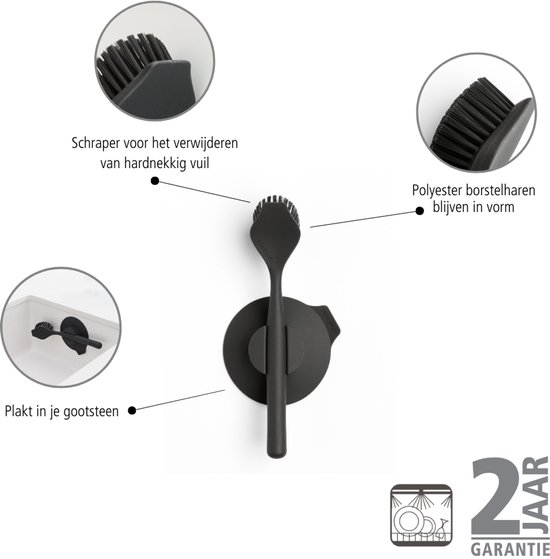 Brabantia SinkSide brosse à vaisselle avec ventouse - Dark Grey