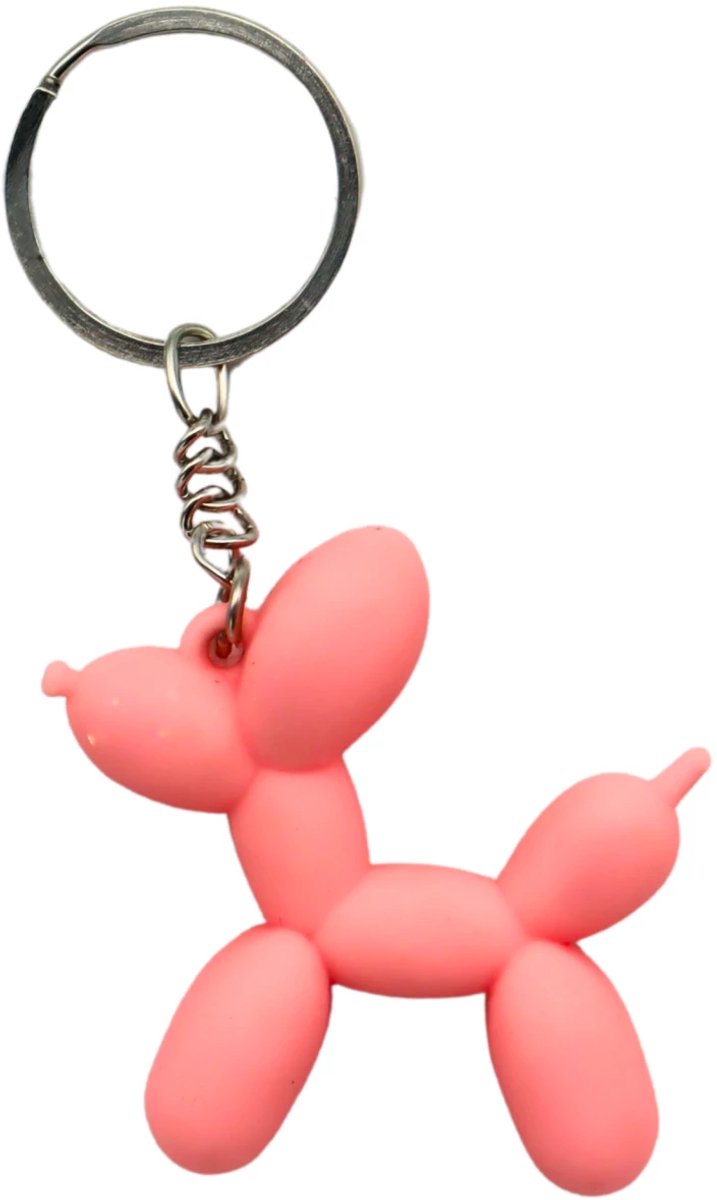 Sleutelhanger Ballonhond Roze | Schattig Hondje | Accessoire Sleutelbos, Sleutels & Tas | Cadeau voor Kinderen & Volwassenen