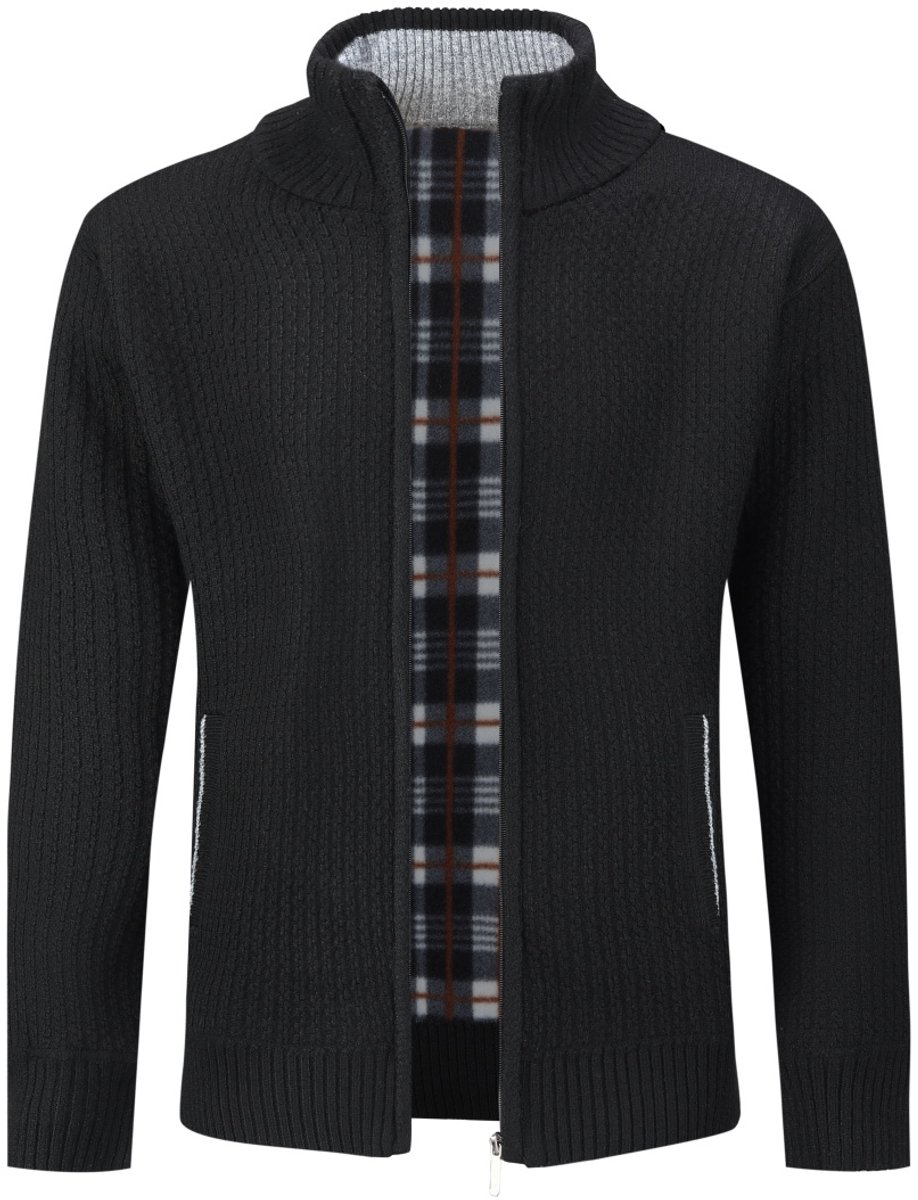 ALLTHEMEN Men's Staande Kraag Trui - Gebreide Cardigan - M