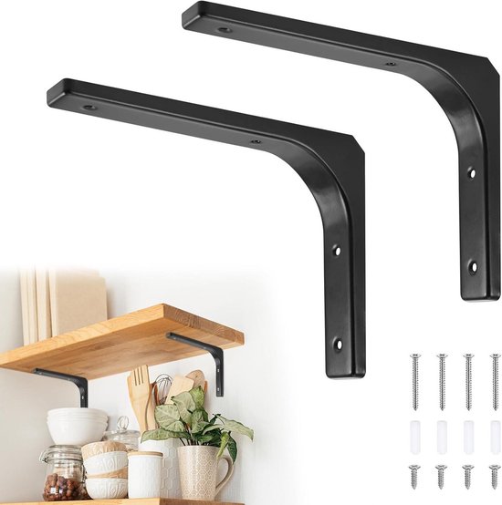 2 Stks plank beugels, drijvende planken statief driehoek plank beugels L vorm steun beugels gezamenlijke rechter hoek Brace met schroef, zwart en wit