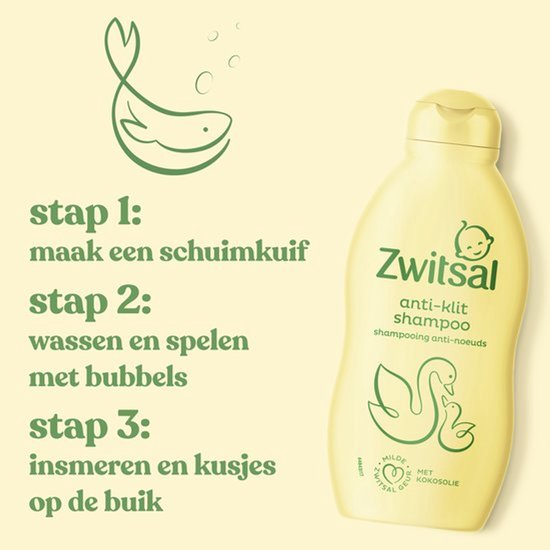 Zwitsal Anti-Klit Shampoo - Baby - prikt niet in de oogjes en helpt het babyhuidje te beschermen - 12 x 200 ml van Zwitsal — afbeelding 3