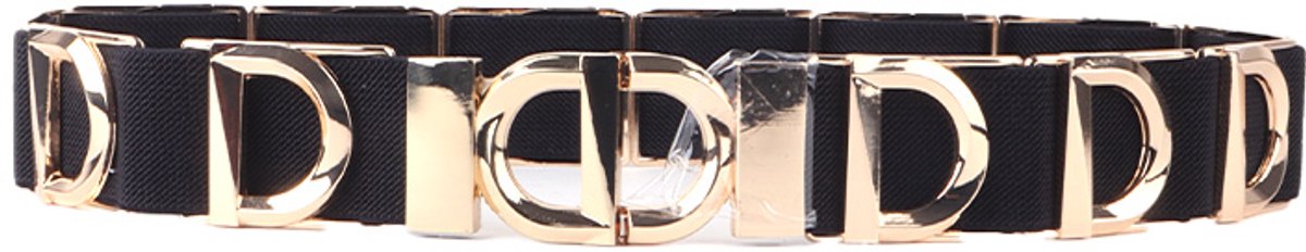 Giuliano Elastische Riem - made in Italy - Dames - Elastische Tailleriem - Zwart