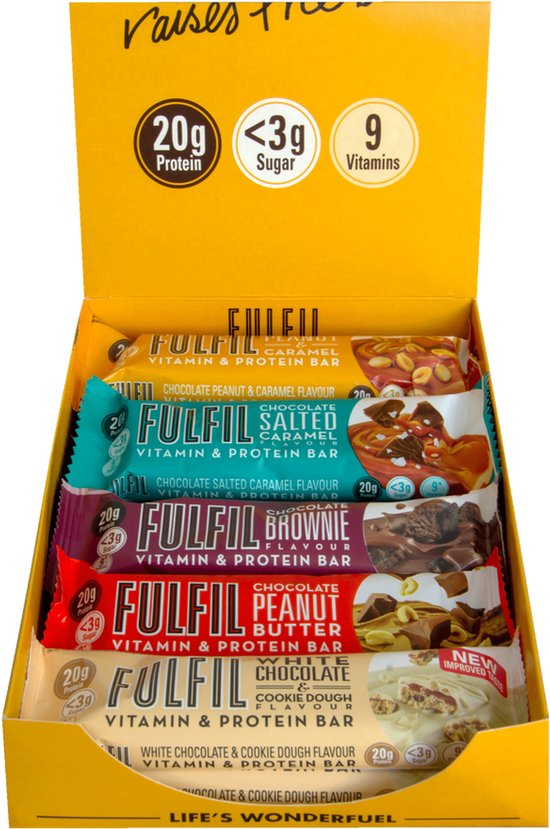 Fulfil Nutition Bar Mix Box - Eiwitreep / Proteine reep - 10 repen (550 gram) - 1 doos — afbeelding 2
