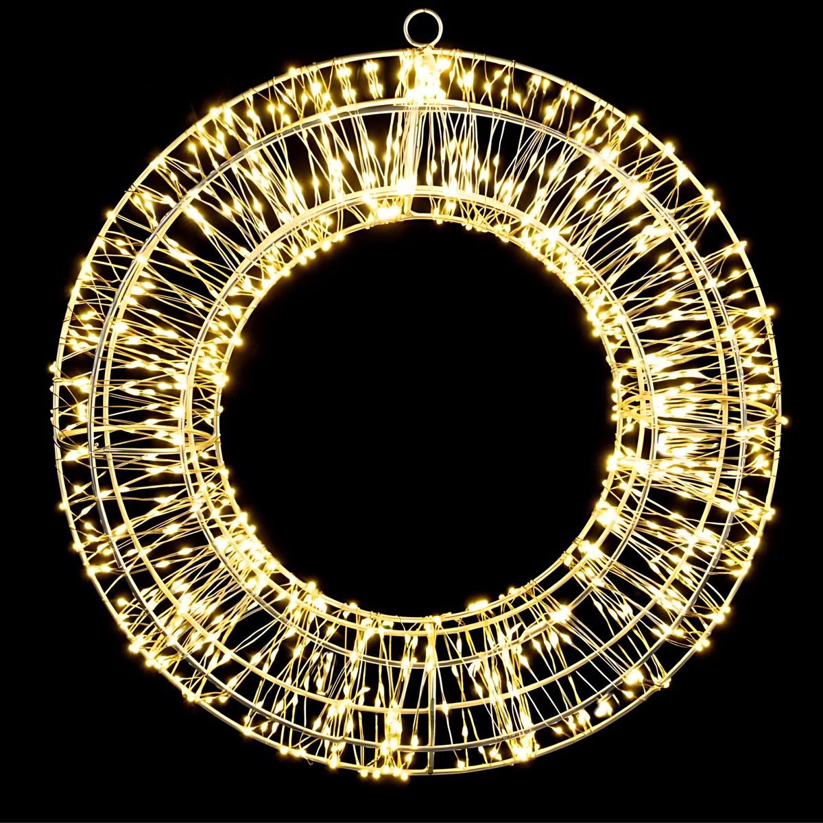 Ozocozy LED Kerstkrans - Kerstverlichting - 1440 LED - Warm Wit - Timer - 8 Lichtstanden - Gouden Frame