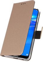 Wallet Case Hoesje voor Huawei Y7 / Y7 Prime (2019) Goud