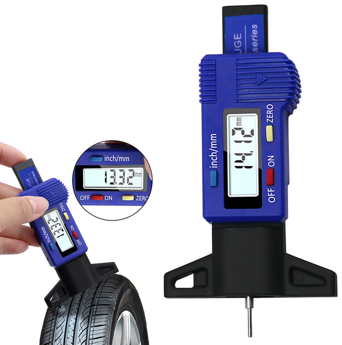 Junsun Banden Dieptemeter - profieldiepte schuifmaat - digitaal LCD - 0-25,4 mm