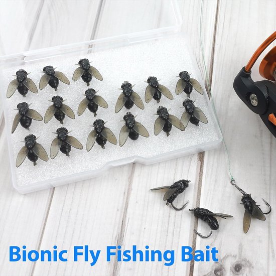 Bionic Fly Fishing Bait, Fly Fishing Lure Set Trout Jig Swimbait Dry Fly Fishing Lure Fish Attractor Fly Fishing Hook Geschikt voor zoutwater zoetwater baars panfish 15mm van Bionic — afbeelding 2