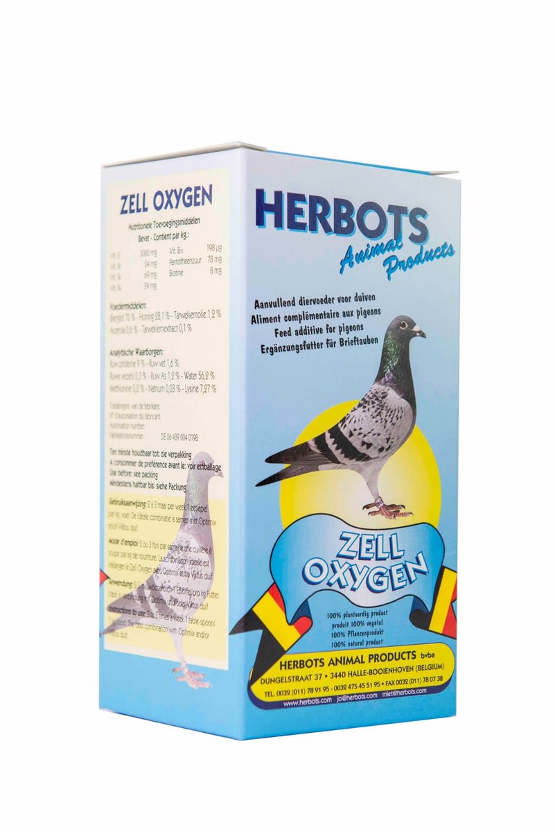 Herbots Zell Oxygen 250ml - voor postduiven