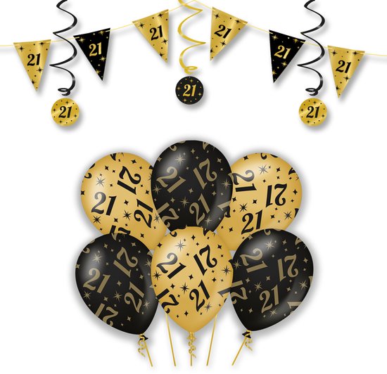 Ballonnen 21 jaar mix kleuren 8 stuks