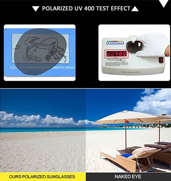 Gepolariseerde zonnebril met UV400 - Zwart / Blauw — afbeelding 5