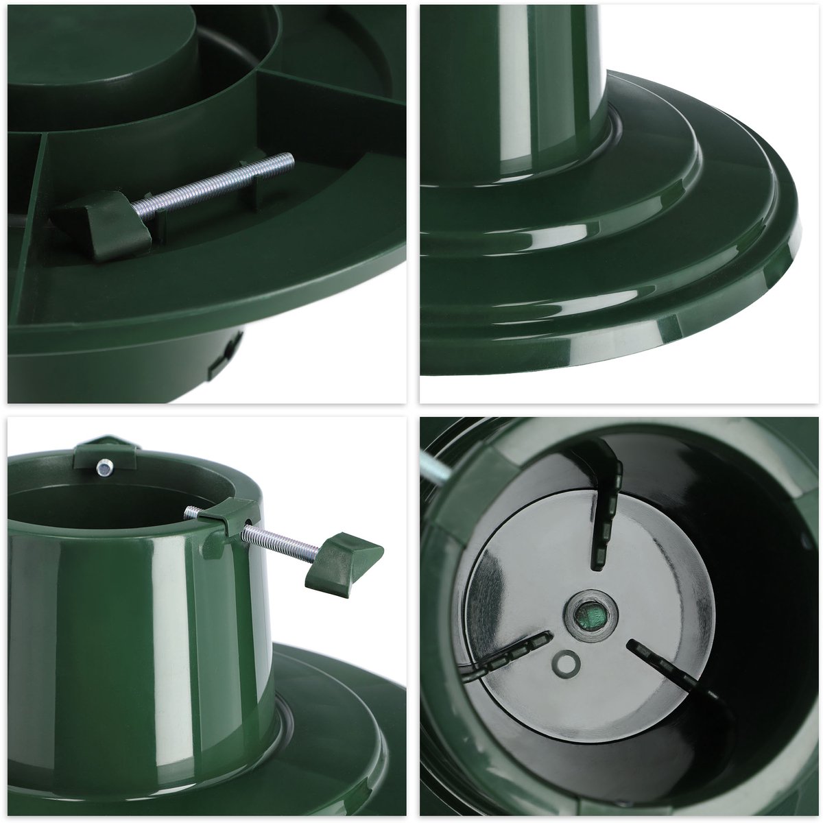 KADAX Kerstboomstandaard, kerstboomstandaard met waterreservoir, dennenboomstandaard voor een echte boom, kunststof standaard voor een kerstboom (groen/boomhoogte tot 2 m)