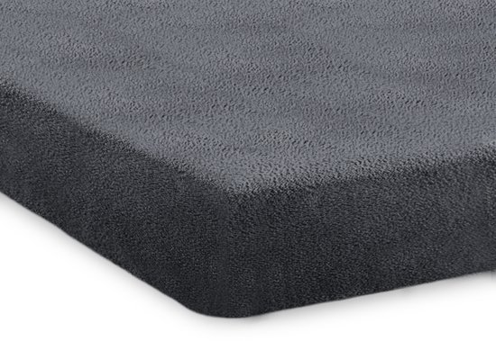 Hoeslaken Eleganzzz 200 g/ m2 en Teddy Pluche de haute qualité, hauteur d'angle 35 cm - Anthracite - 140 x 200 - Draps housses - Double