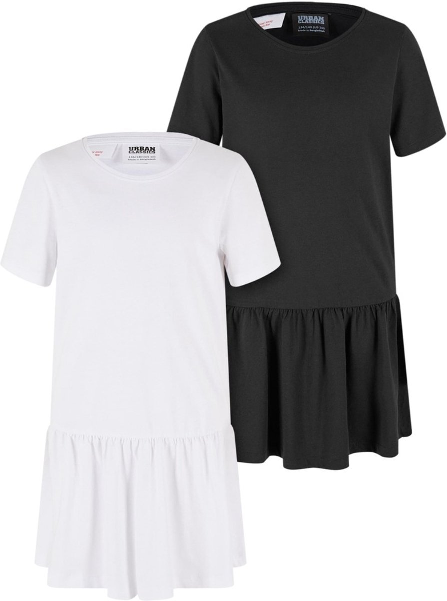 Urban Classics Valance Tee 2-pack Kinder Korte jurk Kids 110/116 Wit