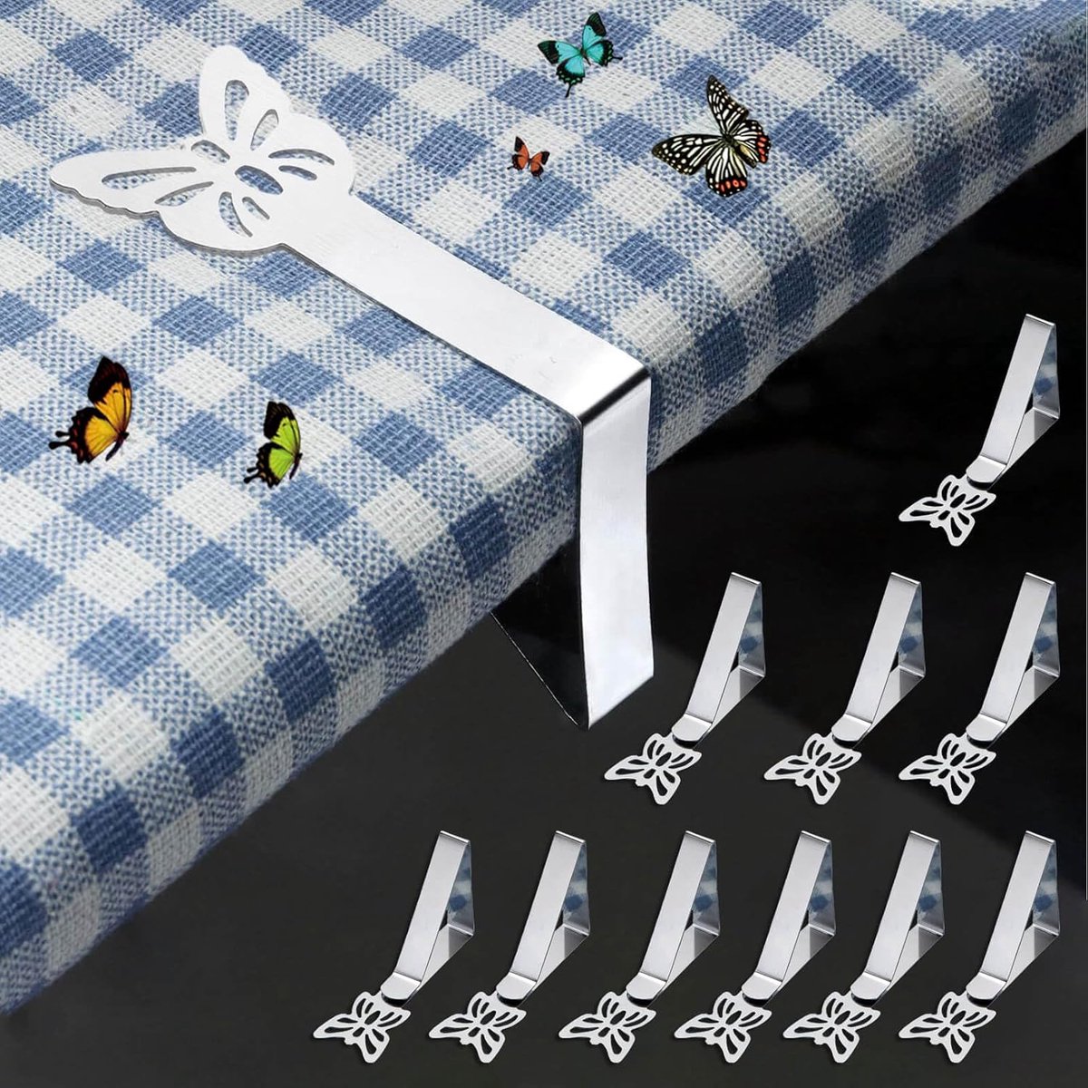 Tafelkleedklemmen RVS Pak van 10 Tafelkleedklemmen Tafelkleedklemmen voor dikke tafels, tu