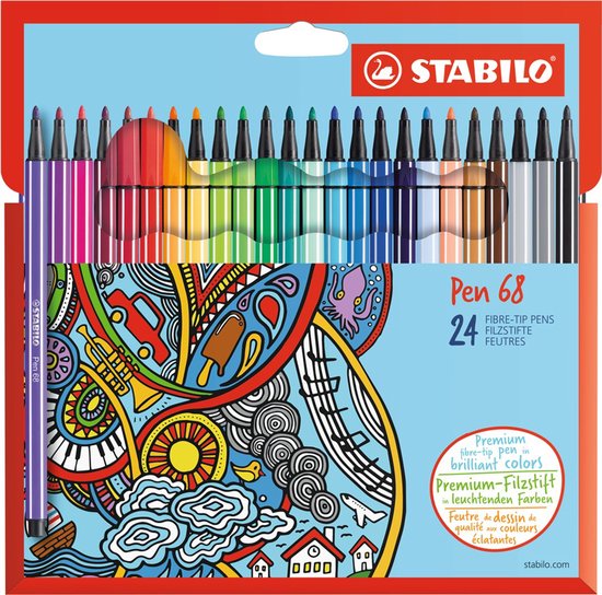 STABILO Pen 68 Stylos feutre - Boîte 10 pcs