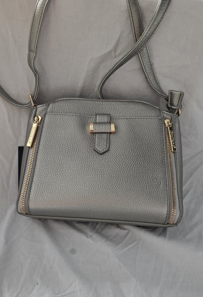 Giuliano Schoudertas Dames – Ancient Silver – Elegante Handtas / Crossbody – Met Rits & Verstelbare Schouderriem – 28×22×10 cm
