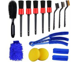 15-delige Auto Detailing Borstelset – Auto Schoonmaak Producten - Complete Reinigingskit voor Interieur & Exterieur | Wielen, Leer & Dashboard – Auto Schoonmaak Accessoires