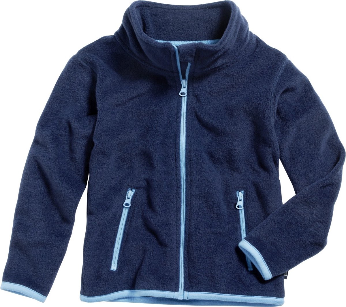 Playshoes kinderfleecejas met contrasterende kleuren, marineblauw-152