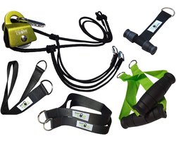 BodyCROSS® Premium Suspension Trainer Complete Set – getest en gecertificeerd, 2 slingtrainers met katrolsysteem voor veelzijdige full-body krachttraining, inclusief deuranker en bevestigingsmateriaal, geschikt voor thuis en outdoor gebruik