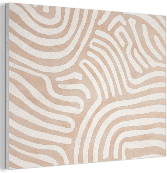 Akoestisch wandpaneel 70x50 cm - Vilt schilderij Beige - Aardspatroon - Akoestische panelen - Geluidsdempende wanddecoratie - Geluidsisolatie woonkamer - Muurdecoratie geluidspanelen