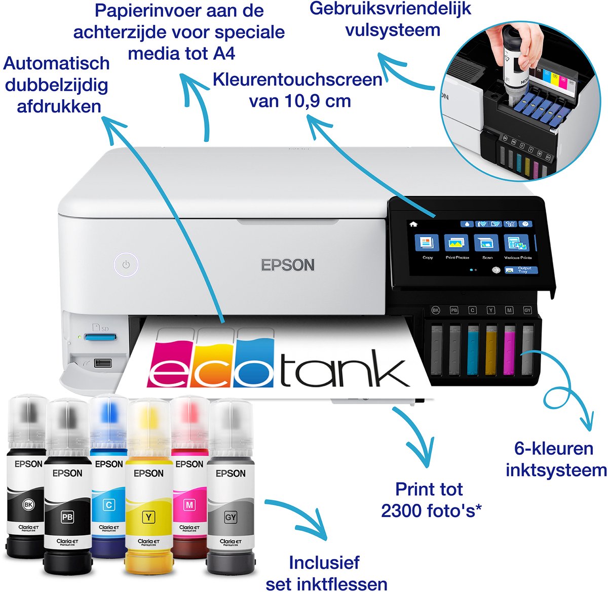Epson EcoTank ET-8500 - All-in-One Inkttank Printer - Inclusief tot 3 jaar inkt — afbeelding 3
