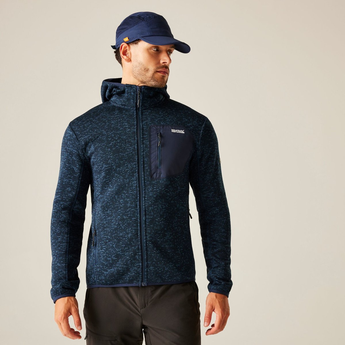 Newhill rekbare isolerende fleecetrui met capuchon voor heren Blauw