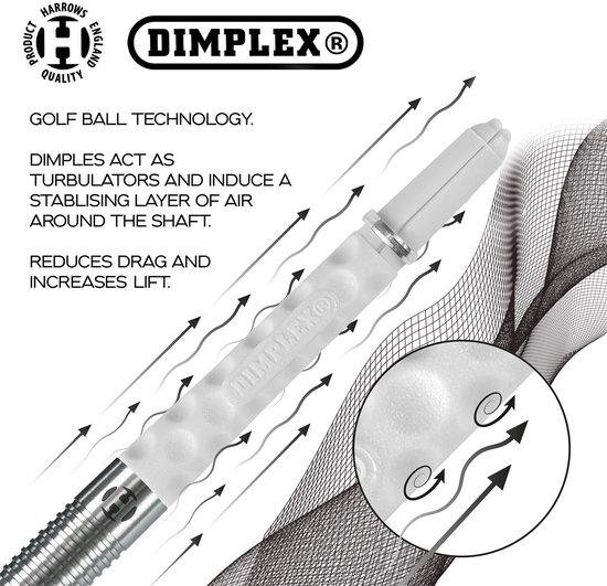 Harrows Dimplex Nylon White - Dart Shafts van Harrows — afbeelding 2