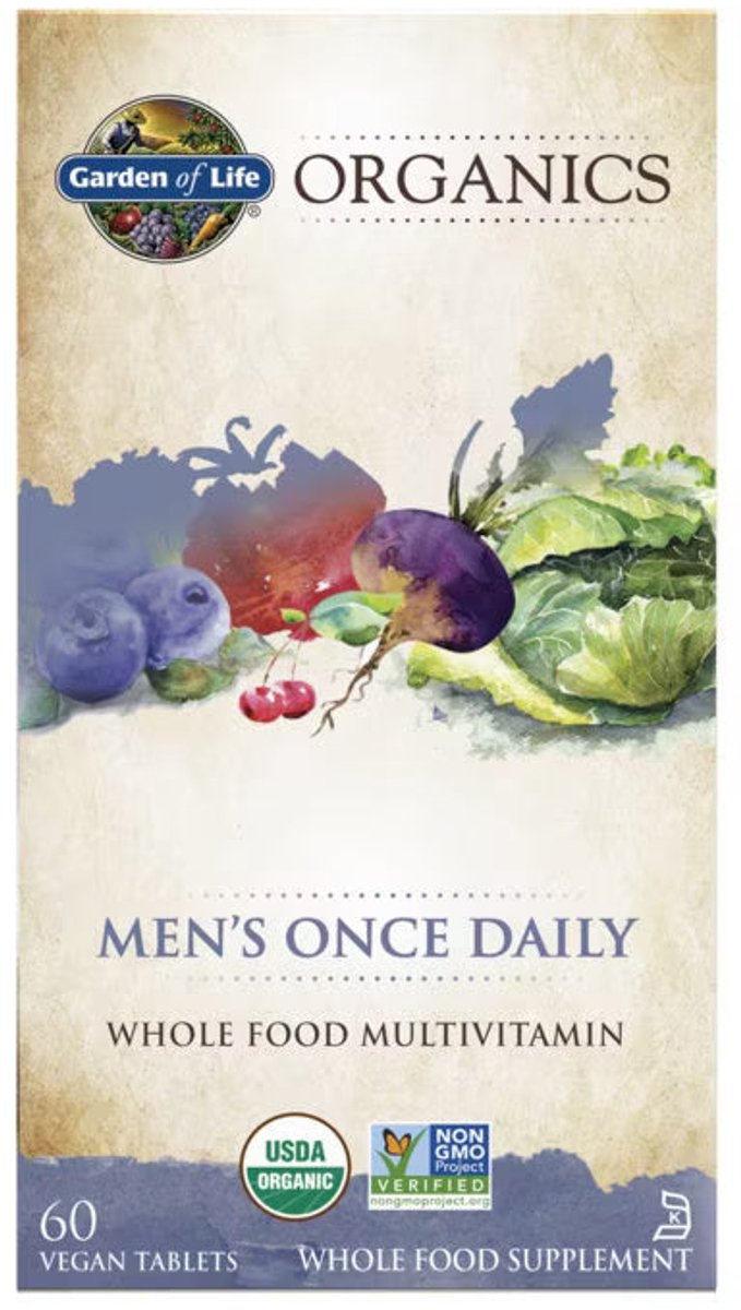 Garden of Life - Organics - Men’s Once Daily – Biologische Multivitamine voor Mannen