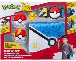 Pokémon - Bandolier Set - Pikachu with Poké Ball, Fast Ball & Pikachu Themed Belt & Bandolier